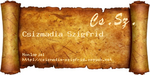 Csizmadia Szigfrid névjegykártya